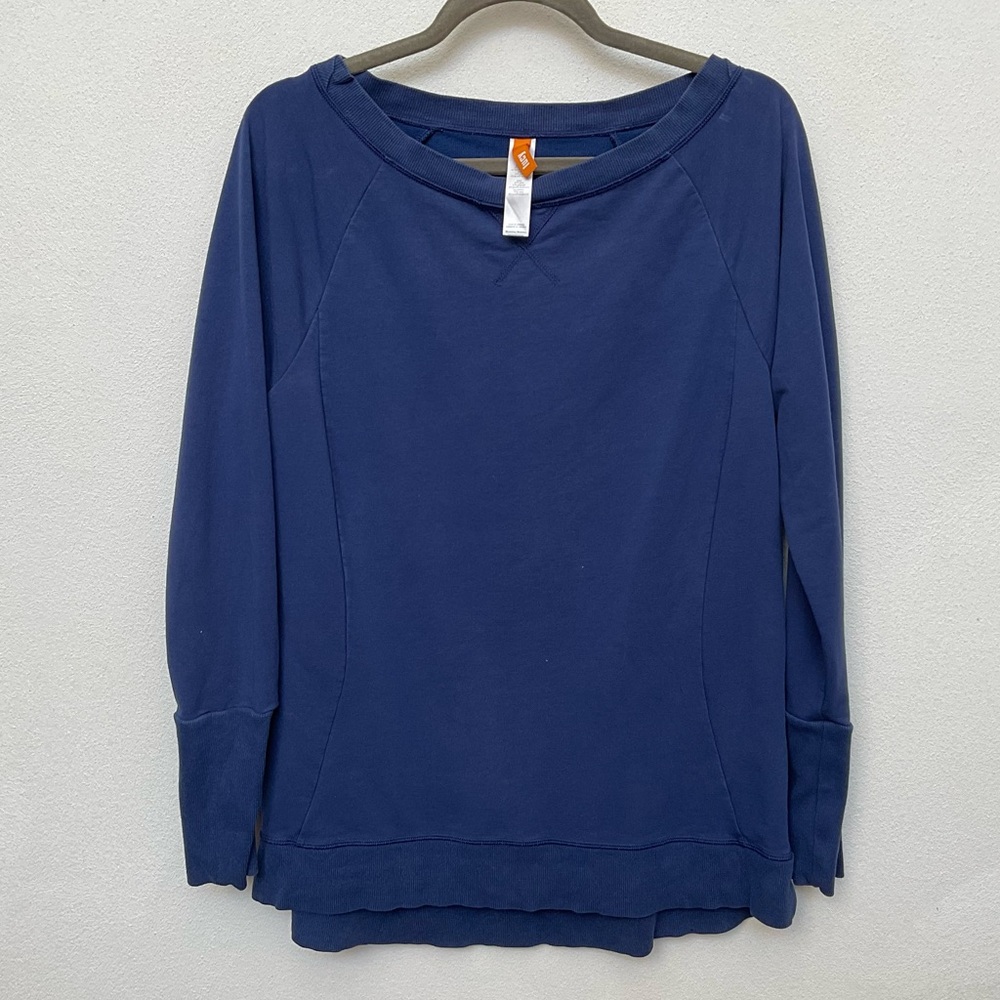 Lucy Medium Blue Boat Neck Long Sleeve Top Size Large Athleisure Comfy Lounge